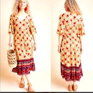 Anthropologie X Faithful The Brand Dress Women's Size 6 Melia Floral Midi